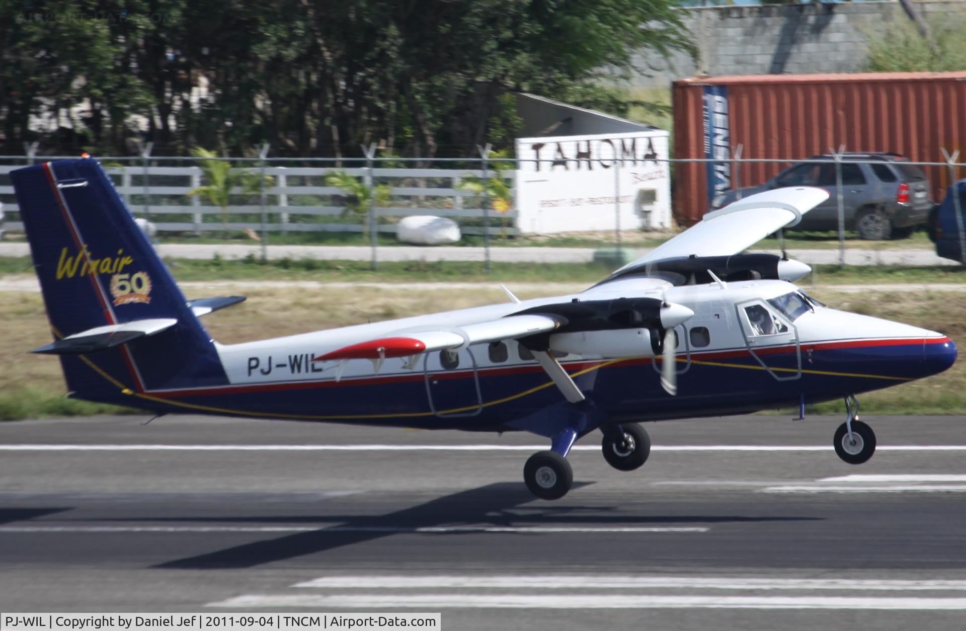 PJ-WIL, 1973 De Havilland Canada DHC-6-300 Twin Otter C/N 358, PJ-WIL departing TNCM runway 28