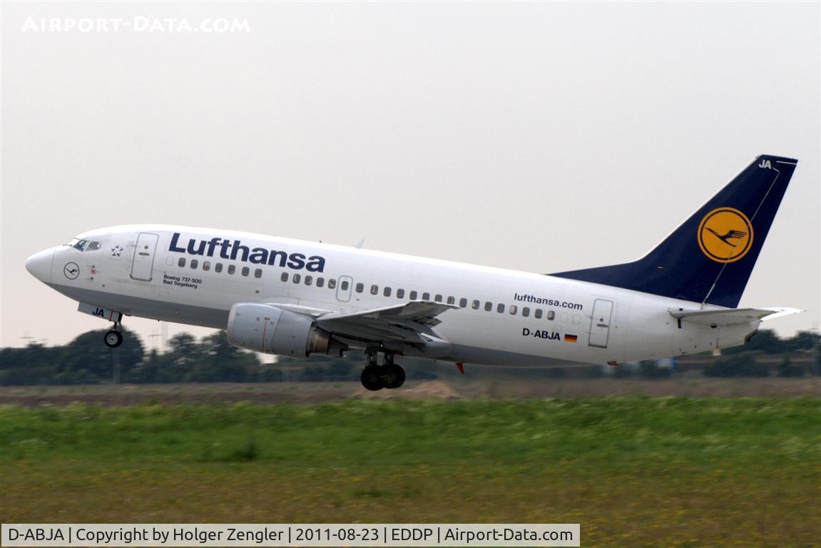 D-ABJA, 1991 Boeing 737-530 C/N 25270, Noon shuttle to FRA is leaving rwy 08L.