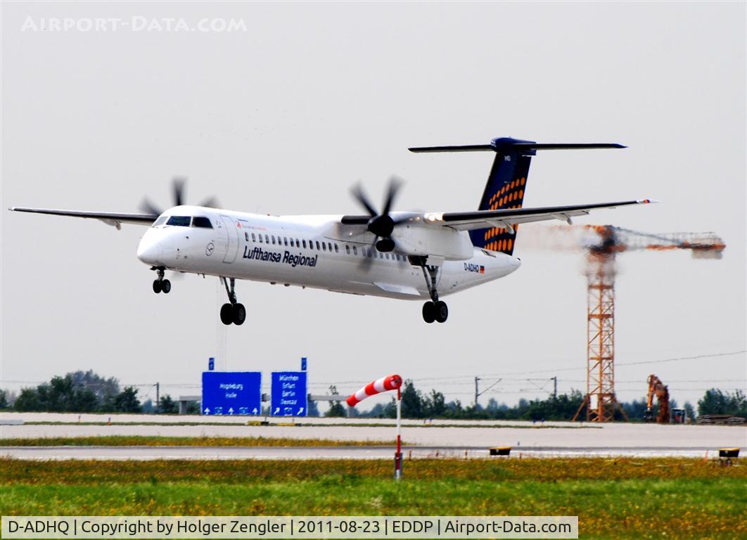 D-ADHQ, 2000 De Havilland Canada DHC-8-402 Dash 8 C/N 4016, Noon shuttle from MUC on final approach.