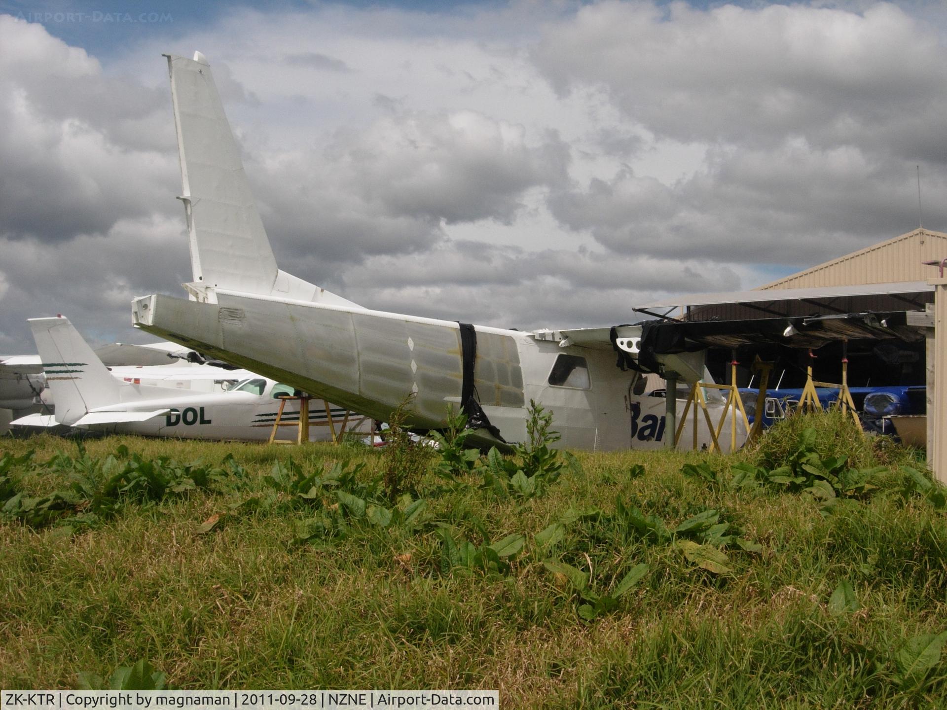 ZK-KTR, 1975 Britten-Norman BN-2A-21 Islander C/N 759, At North Shore - getting nearer to being painted up.