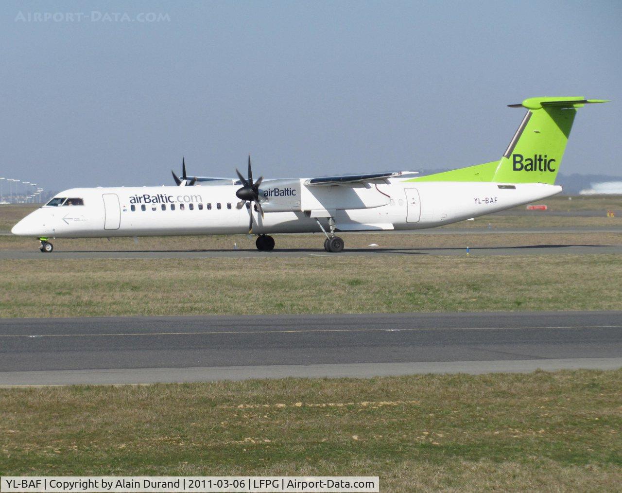 YL-BAF, 2009 De Havilland Canada DHC-8-402Q Dash 8 C/N 4293, As far CDG is concerned, the Dash 8-402Qs undertake the seasonal services from Vilnius/Lithuania