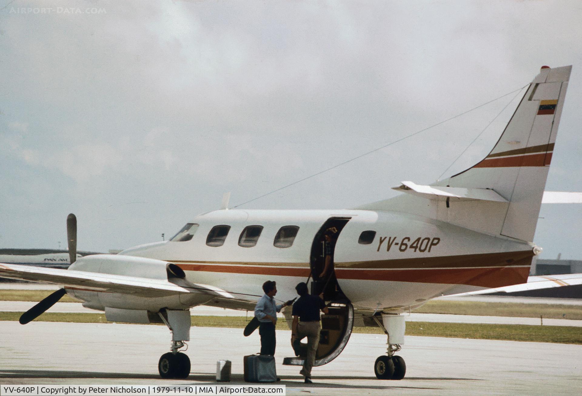 YV-640P, Swearingen SA-226T Merlin IIIA C/N T-252, Merlin IIIA as seen at Miami in November 1979.
