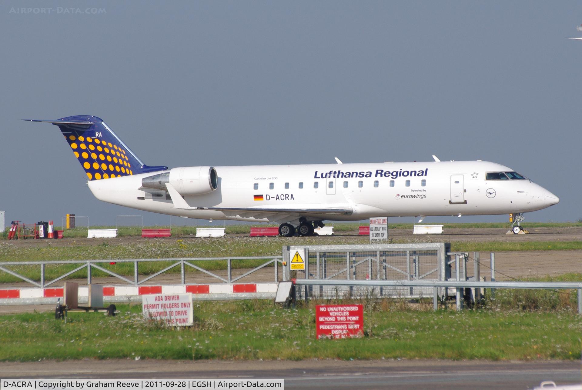 D-ACRA, Canadair CRJ-200ER (CL-600-2B19) C/N 7567, Parked at Norwich.