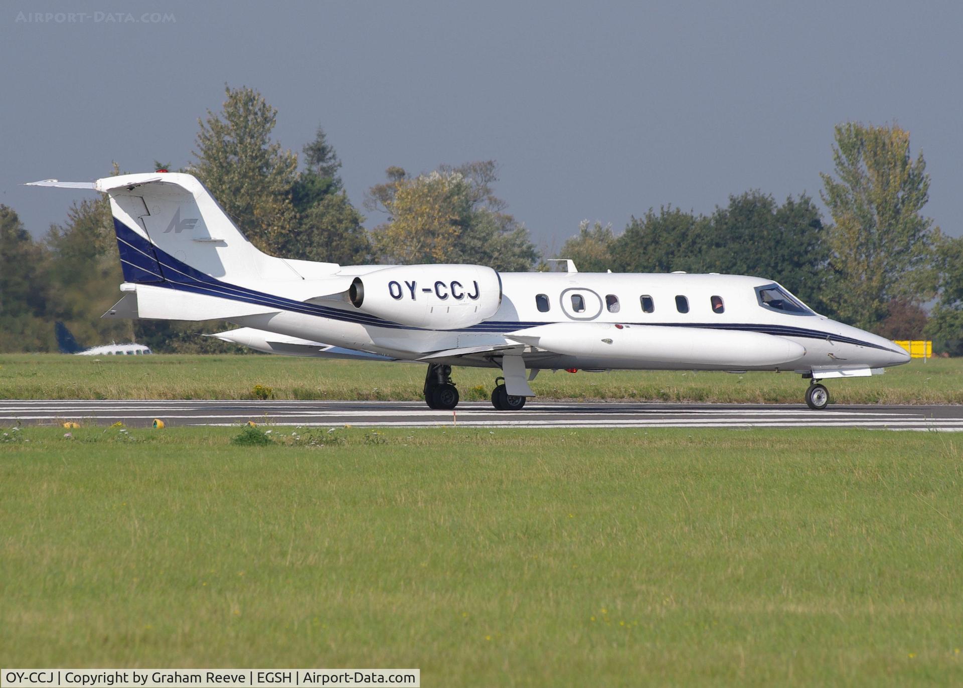 OY-CCJ, 1982 Gates Learjet 35A C/N 35A-468, About to depart.