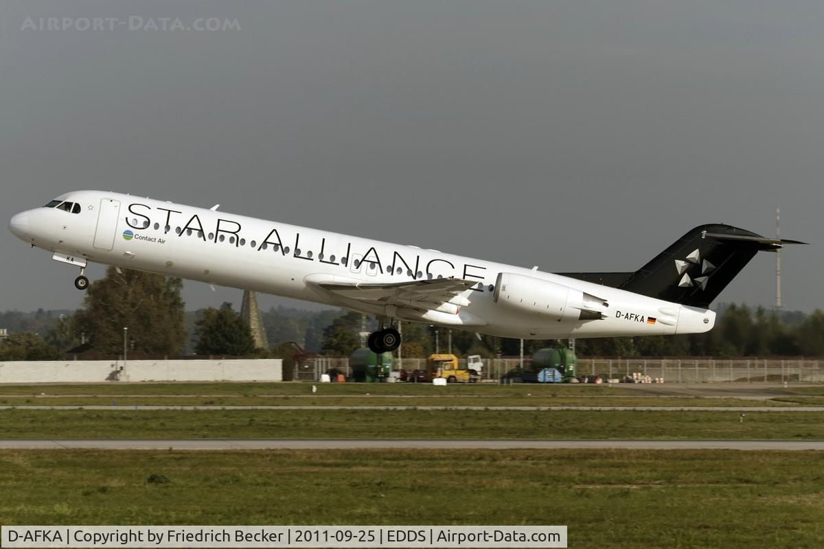 D-AFKA, 1994 Fokker 100 (F-28-0100) C/N 11517, departure via RW25
