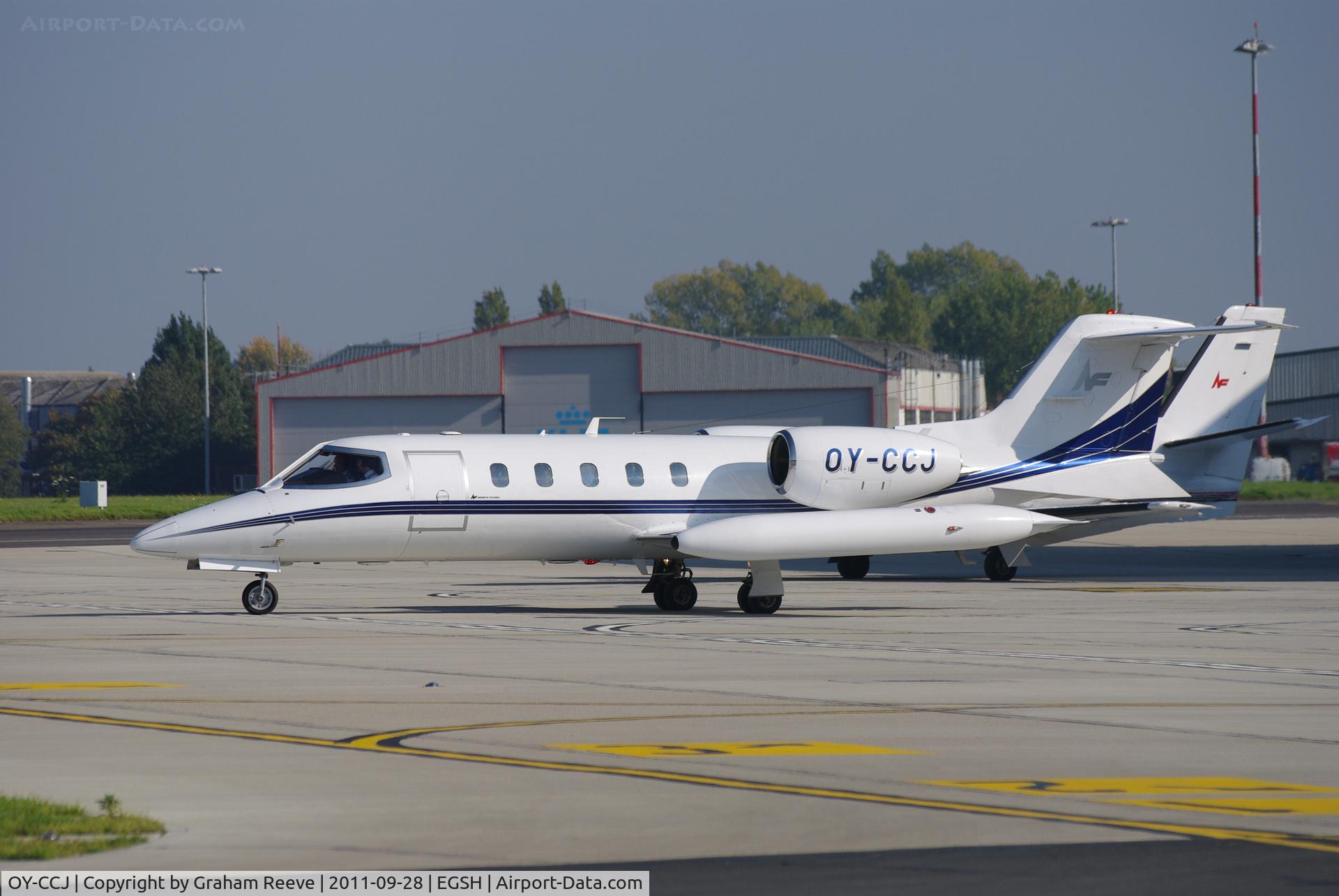 OY-CCJ, 1982 Gates Learjet 35A C/N 35A-468, About to depart.