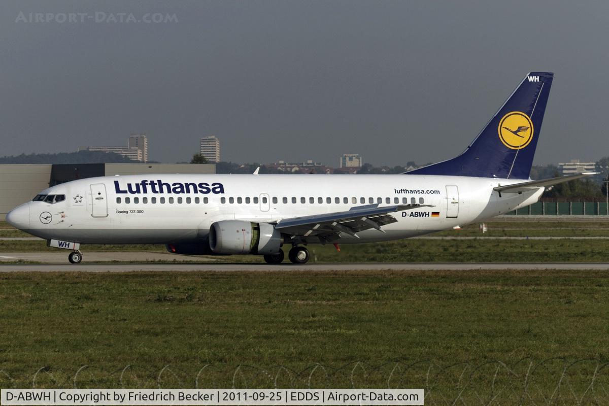 D-ABWH, 1989 Boeing 737-330 C/N 24284, decelerating after touchdown