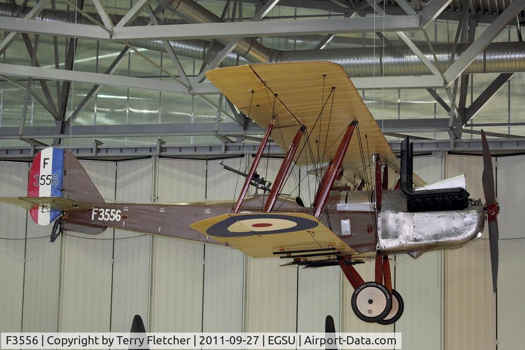 F3556, 1918 Royal Aircraft Factory RE-8 C/N Not found F3556, Displayed in Hall 1 of Imperial War Museum , Duxford UK