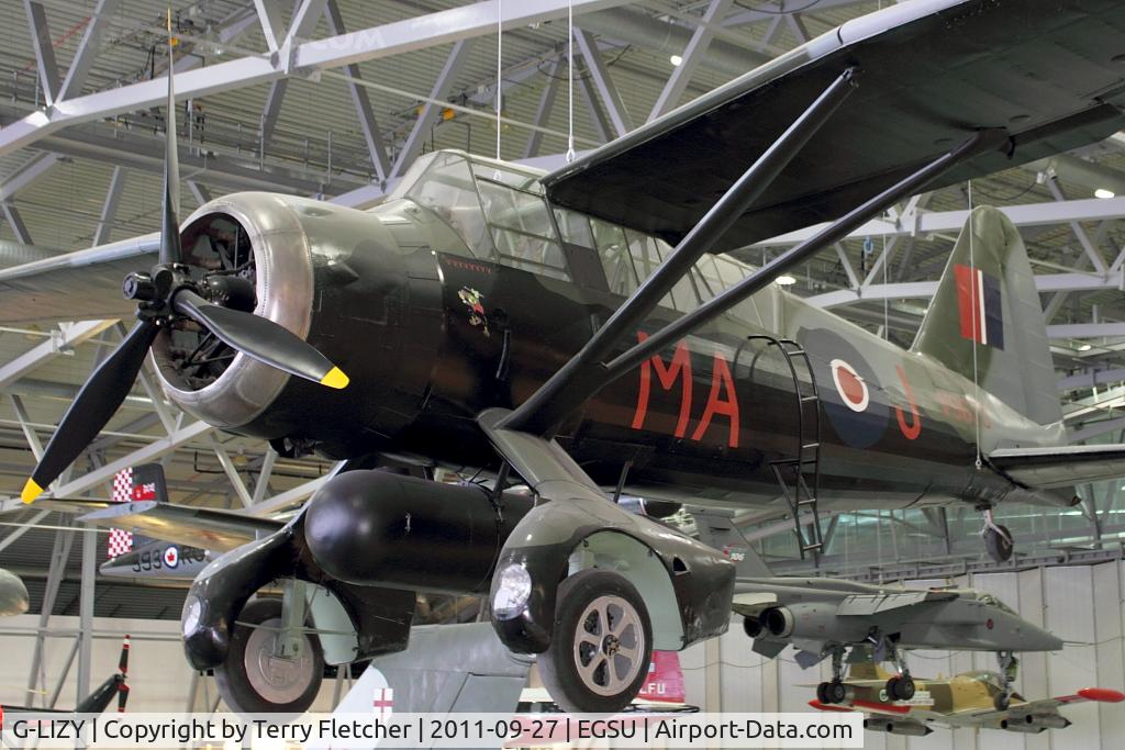 G-LIZY, 1940 Westland Lysander IIIA C/N 504/39, Painted V9673 but really V9300  - Displayed in Hall 1 of Imperial War Museum , Duxford UK