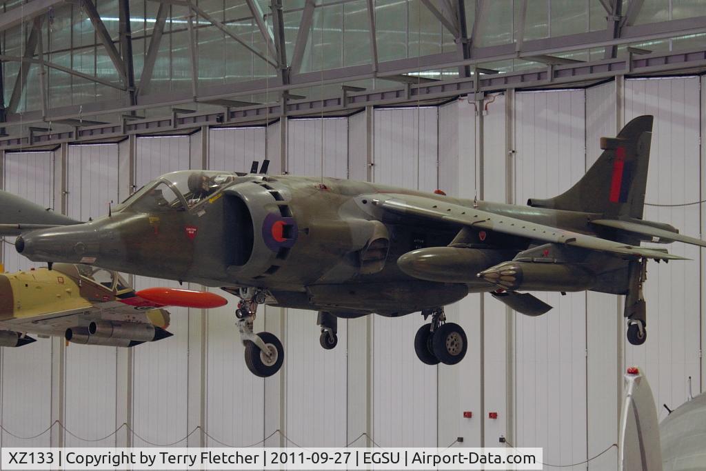 XZ133, 1976 Hawker Siddeley Harrier GR.3 C/N 712192, Displayed in Hall 1 of Imperial War Museum , Duxford UK