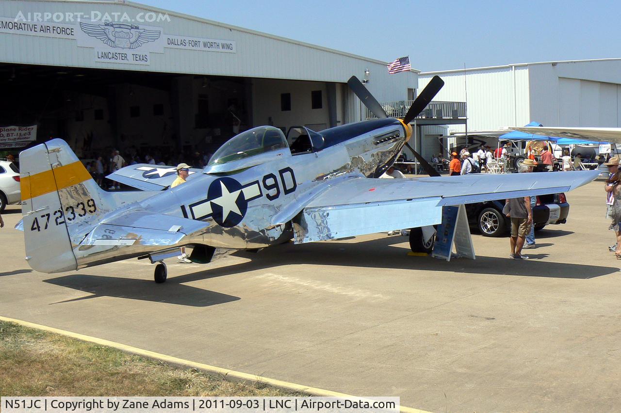 N51JC, 1944 North American P-51D Mustang C/N 122-38798, Cavanagh Museum's newly restored P-51 at the 2011 Warbirds on Parade at Lancaster Airport, TX