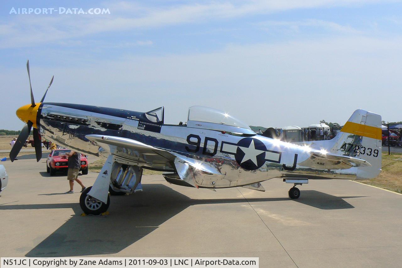 N51JC, 1944 North American P-51D Mustang C/N 122-38798, Cavanagh Museum's newly restored P-51 at the 2011 Warbirds on Parade at Lancaster Airport, TX
