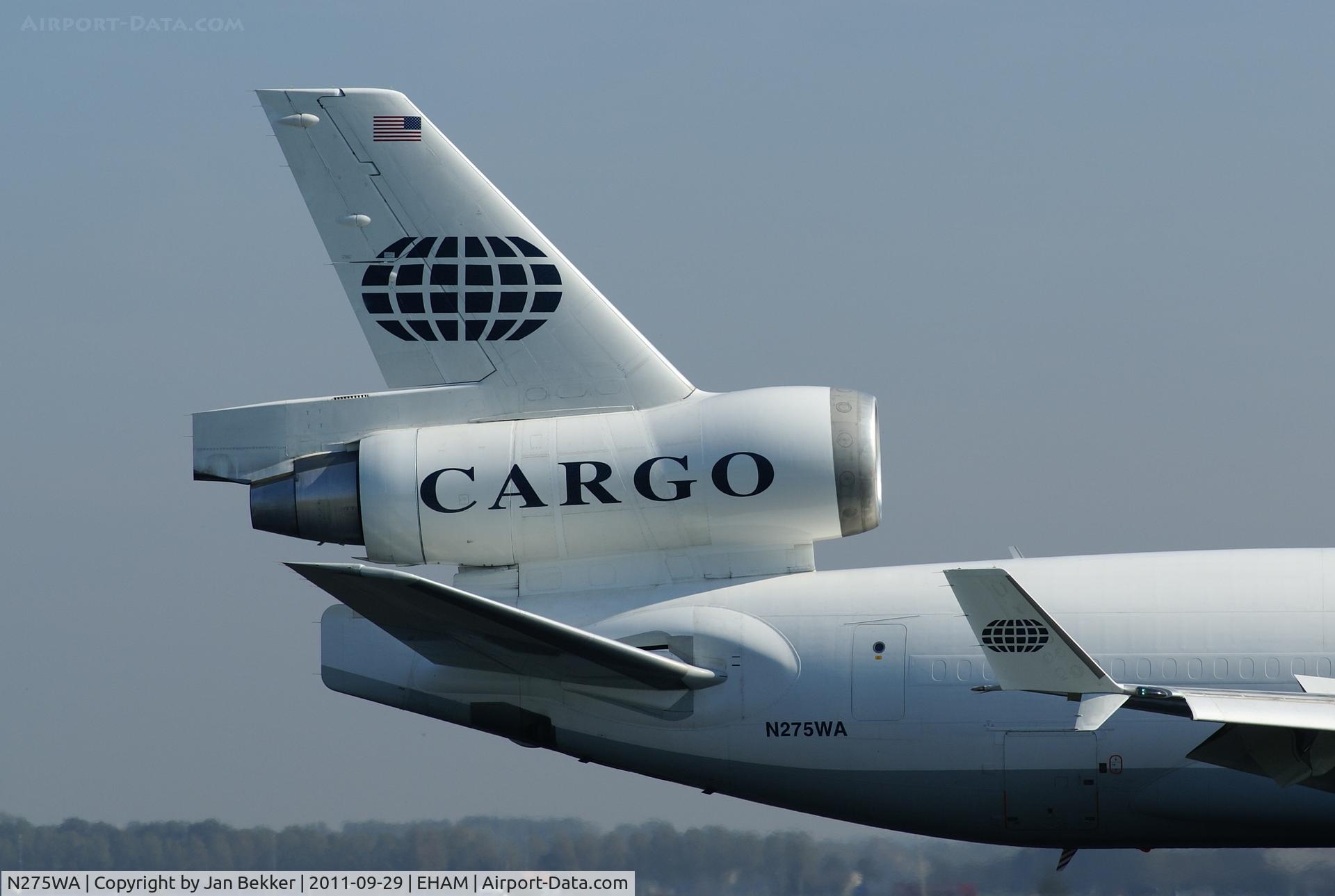 N275WA, 1995 McDonnell Douglas MD-11CF C/N 48631, Just after landing on the Polderbaan at Schiphol
