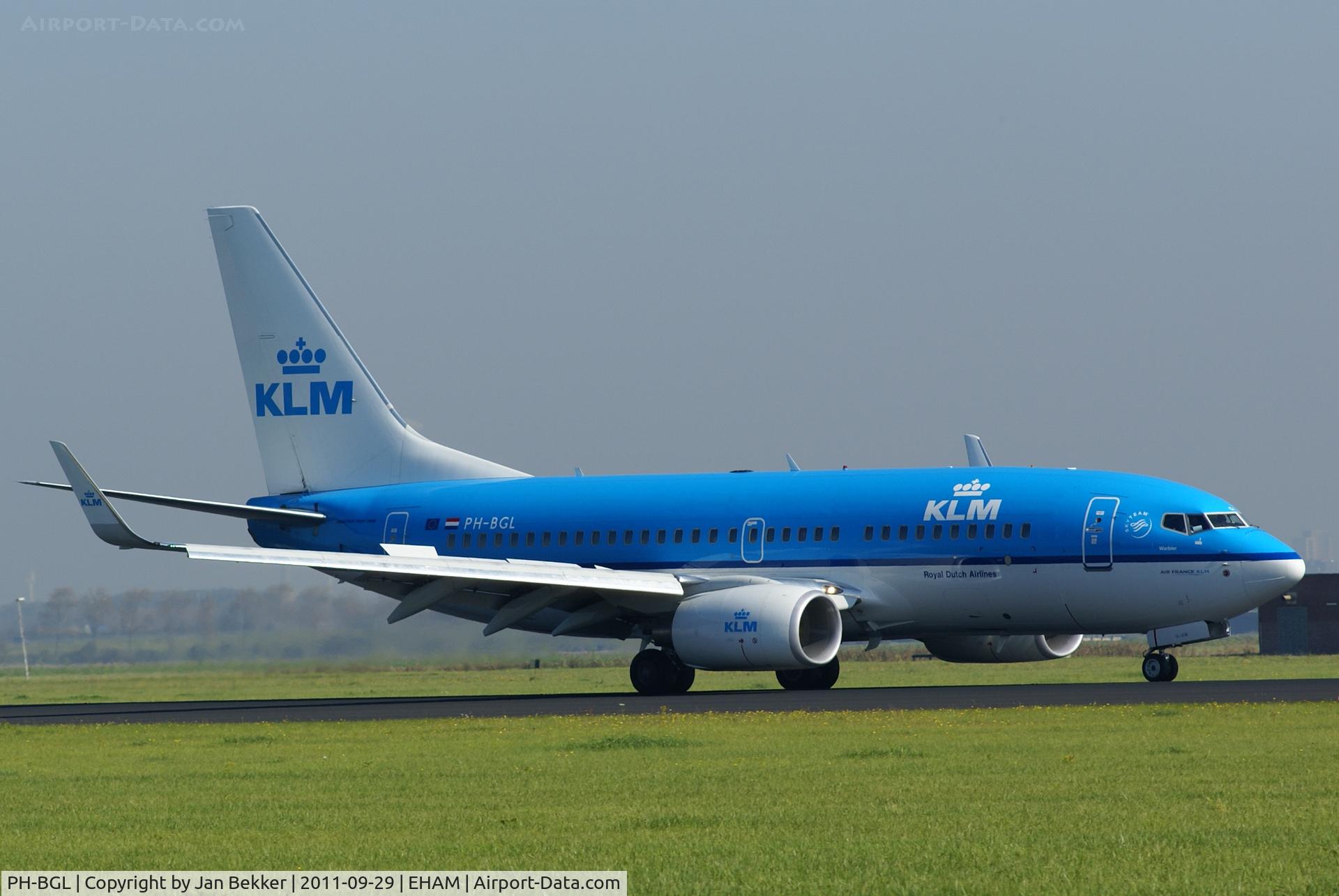 PH-BGL, 2010 Boeing 737-7K2 C/N 30369, Just after landing on the Polderbaan at Schiphol