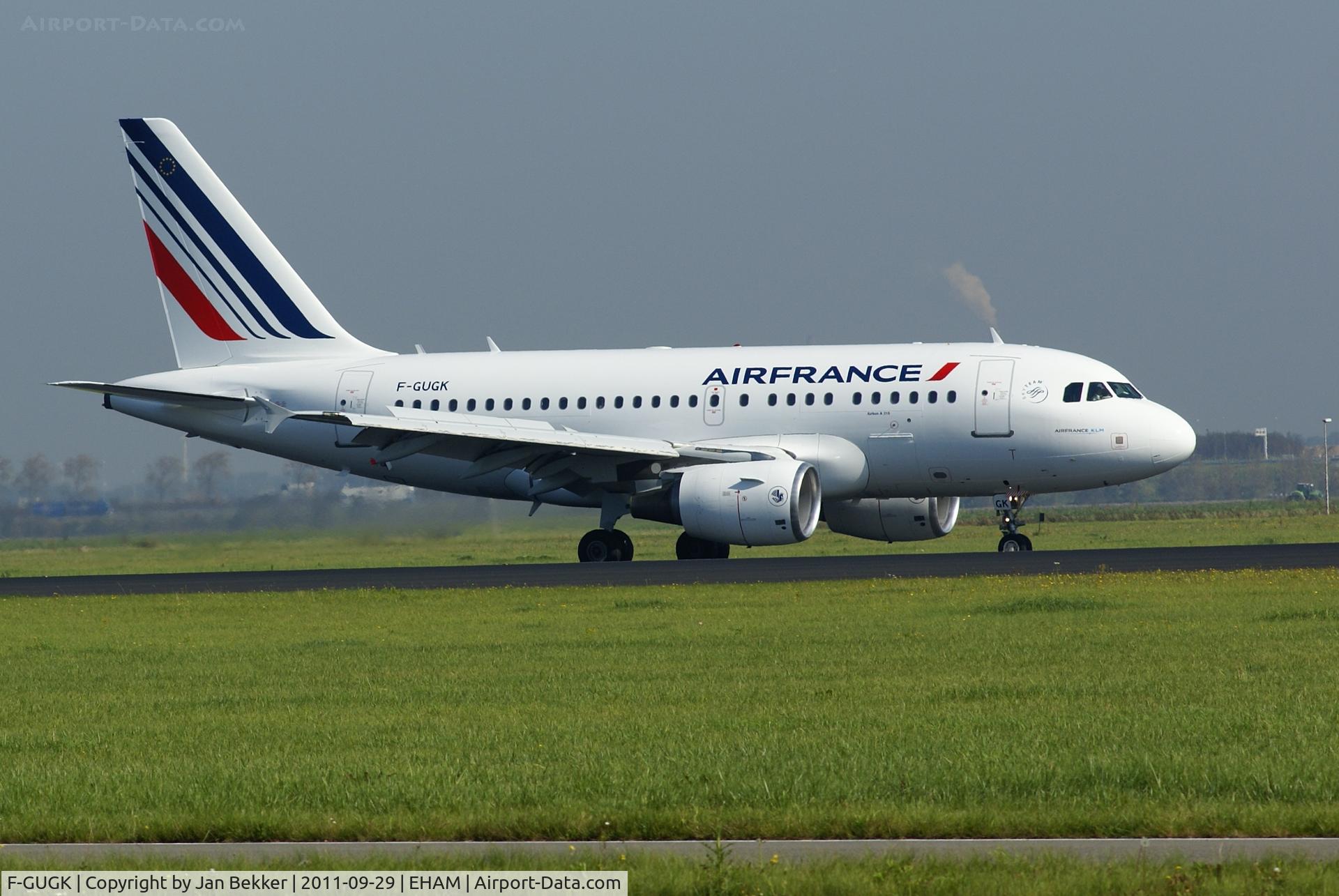 F-GUGK, 2005 Airbus A318-111 C/N 2601, Just after landing on the Polderbaan at Schiphol