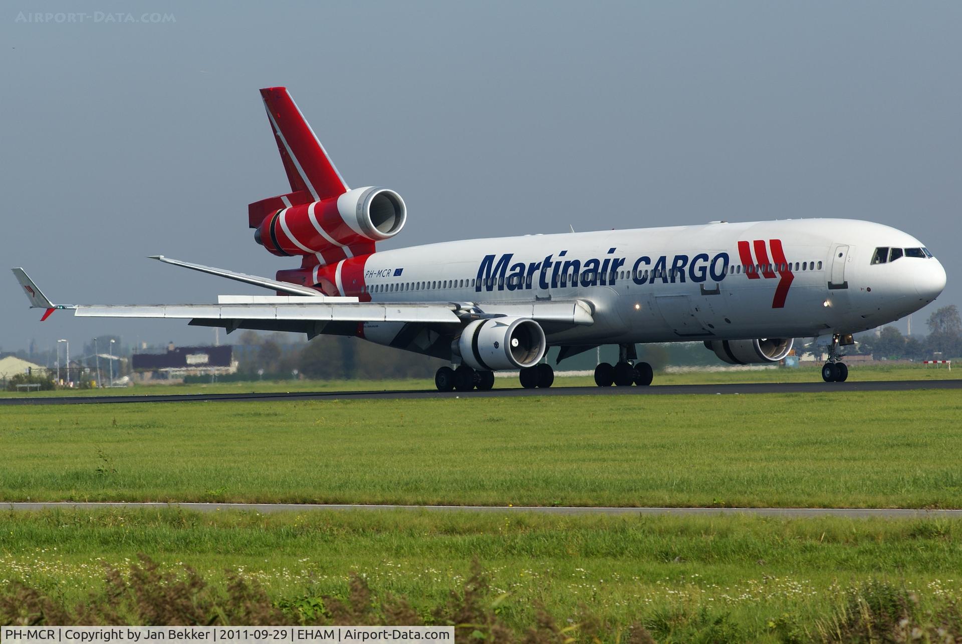 PH-MCR, 1995 McDonnell Douglas MD-11F C/N 48617, Just after landing on the Polderbaan at Schiphol