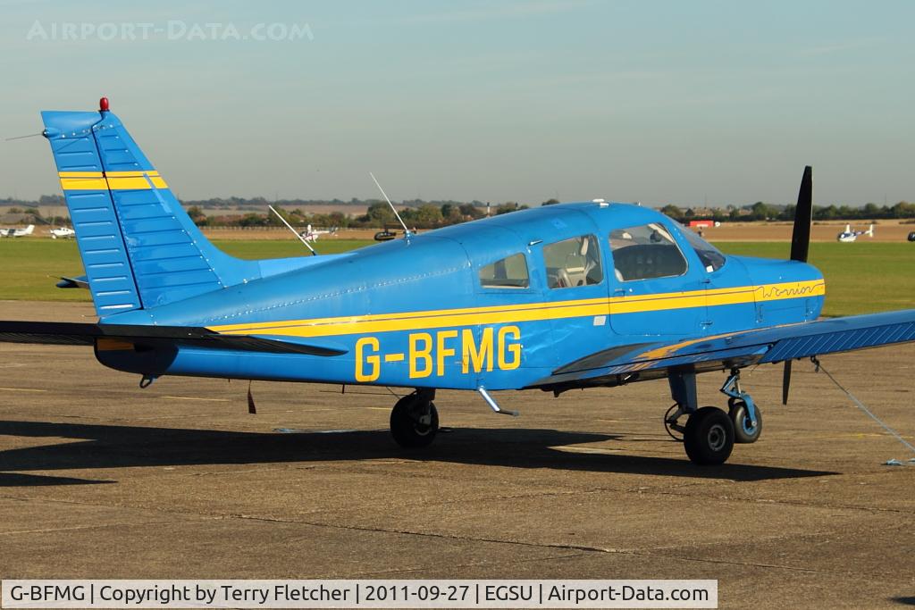G-BFMG, 1977 Piper PA-28-161 Cherokee Warrior II C/N 28-7716160, Visitor at Duxford