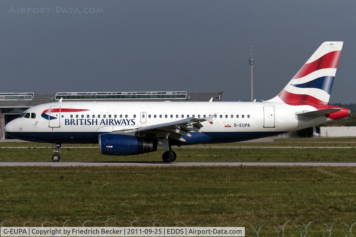 G-EUPA, 1999 Airbus A319-131 C/N 1082, decelerating after touchdown
