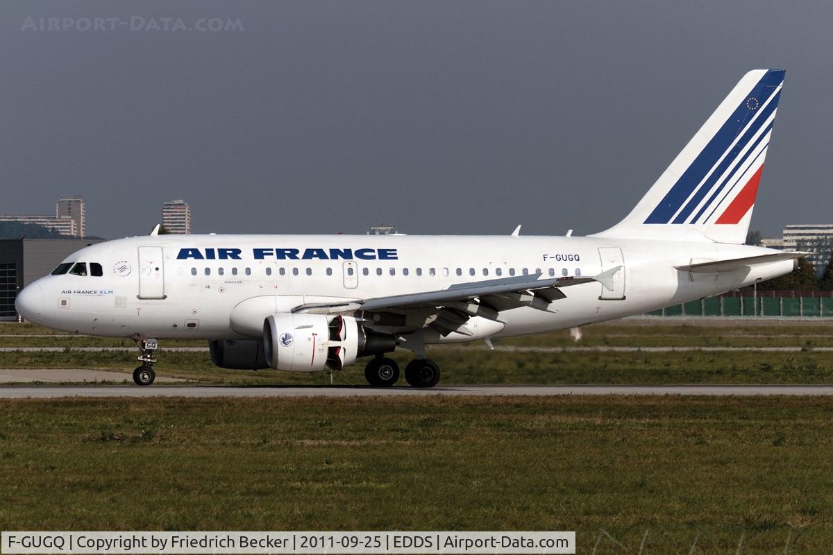 F-GUGQ, 2006 Airbus A318-111 C/N 2972, decelerating after touchdown