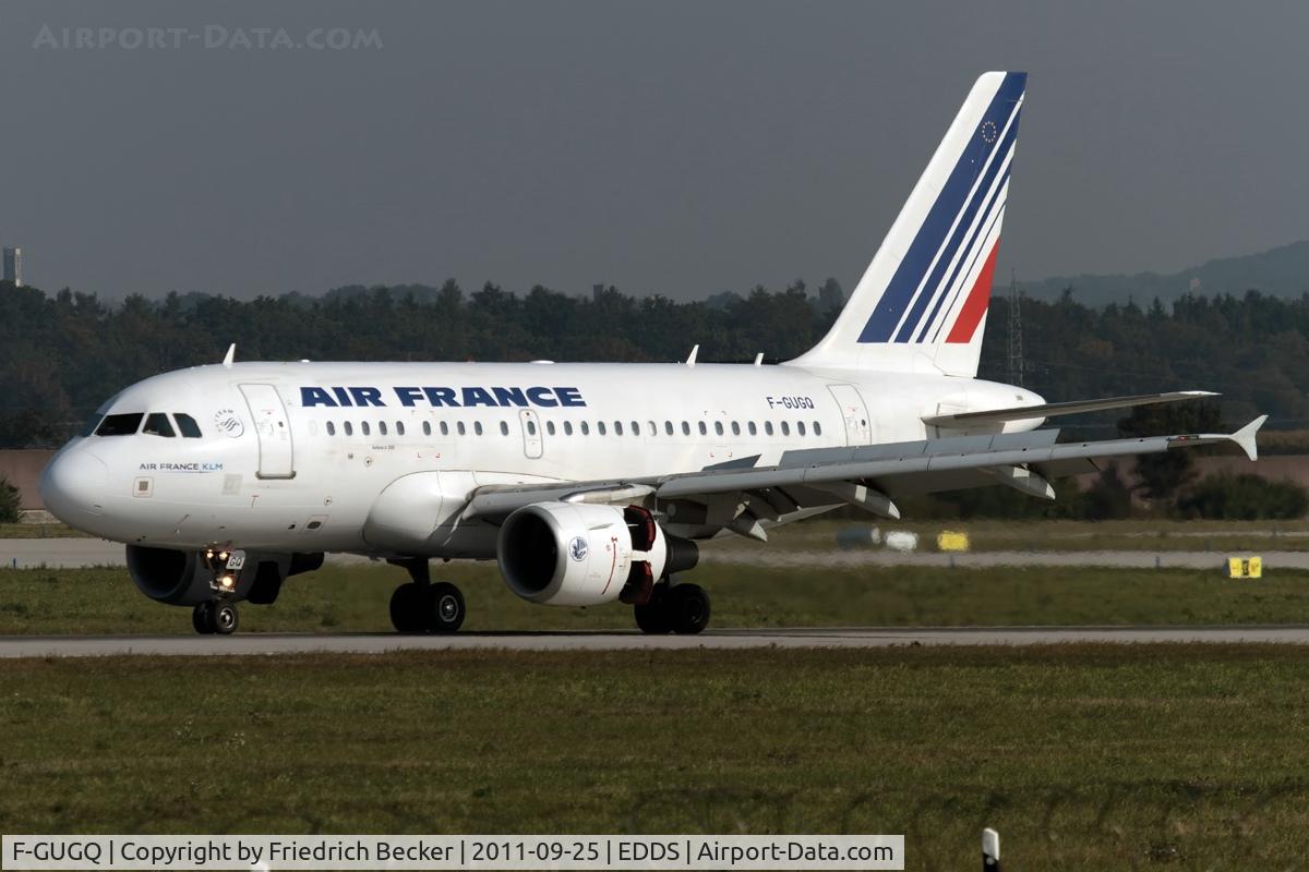 F-GUGQ, 2006 Airbus A318-111 C/N 2972, decelerating after touchdown