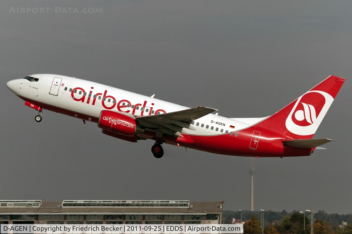 D-AGEN, 1998 Boeing 737-75B C/N 28100, departure via RW25