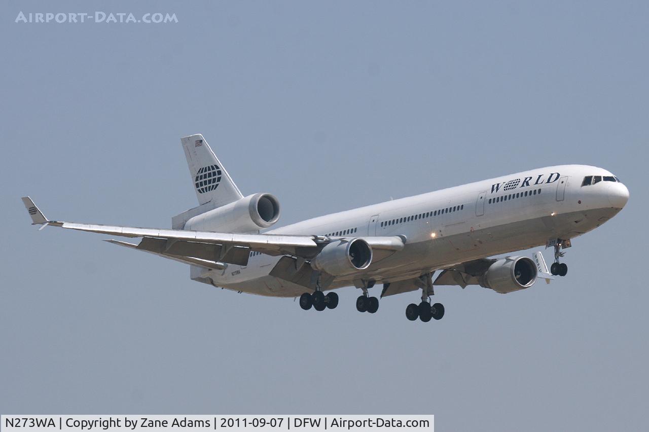 N273WA, 1993 McDonnell Douglas MD-11 C/N 48519, World Airlines MD-11 at DFW