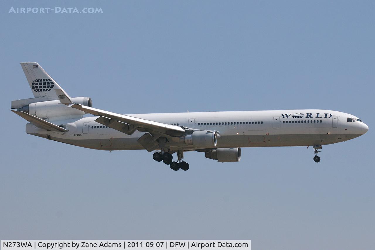 N273WA, 1993 McDonnell Douglas MD-11 C/N 48519, World Airlines MD-11 at DFW