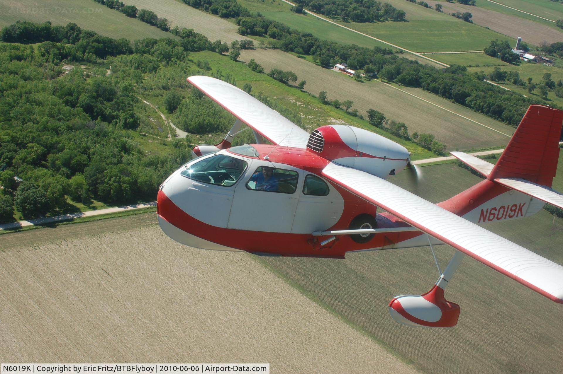 N6019K, 1946 Republic RC-3 Seabee C/N 189, Flying at last and on its way home to the Air Power Museum at Antique Airfield near Blakesburg, IA