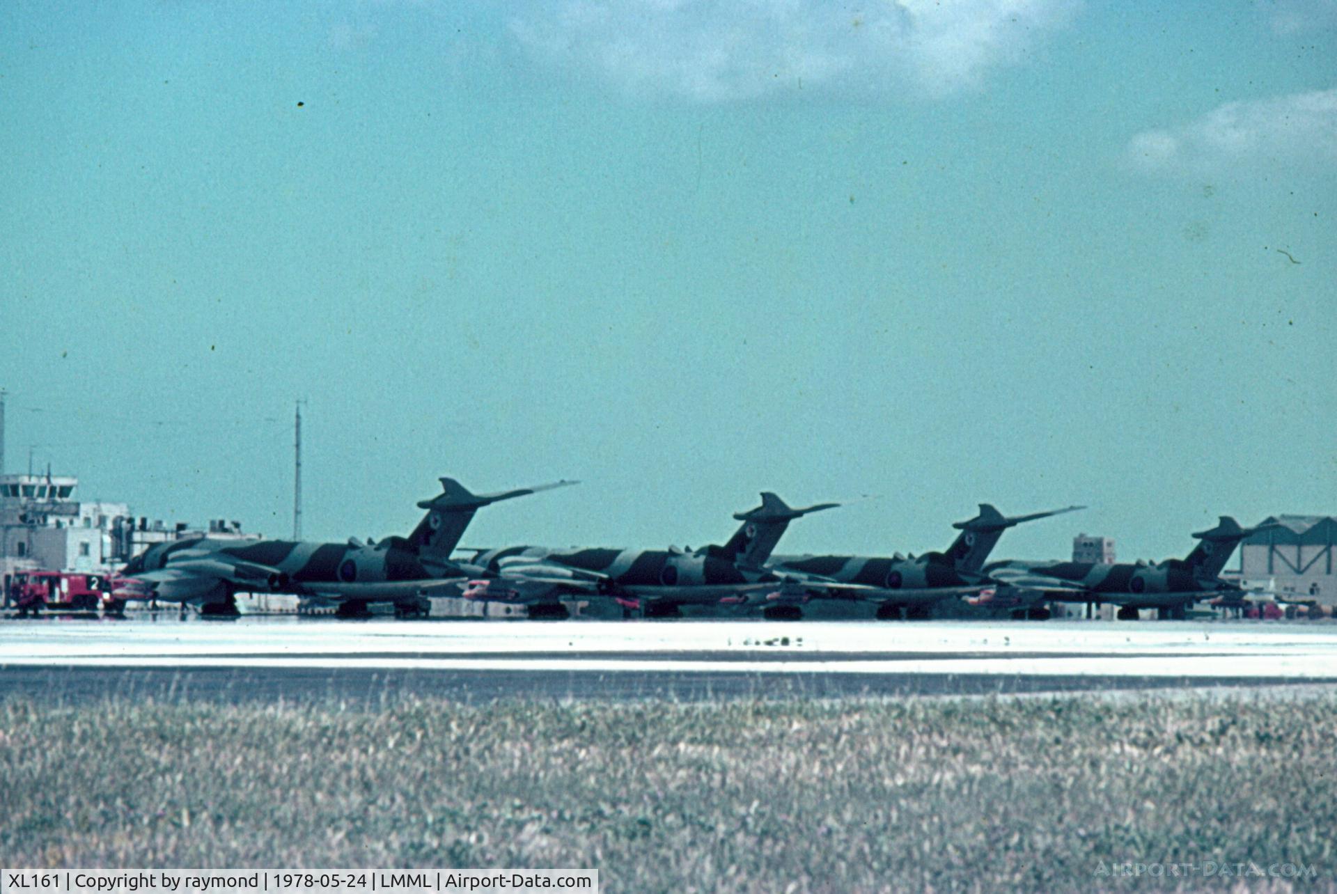 XL161, 1961 Handley Page Victor K.2 C/N HP80/64, Victor line-up XL161, XL163, XL233 and XM715 of No 57Sqd at the former RAF Luqa Base, Malta on 24 May 78