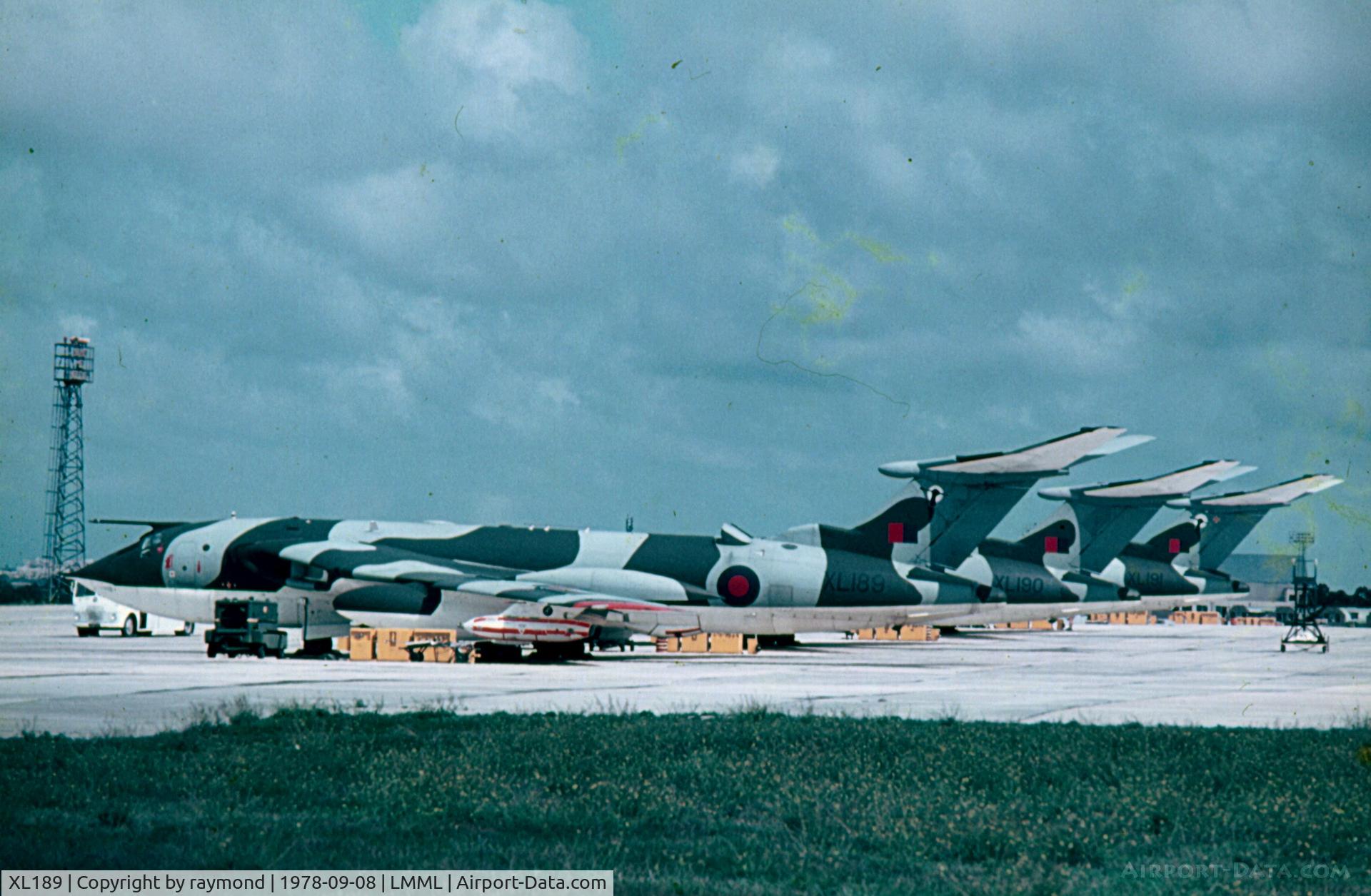 XL189, 1961 Handley Page Victor K.2 C/N HP80/70, Victors XL189, XL190 and XL191 of 57sqd RAF parked on Park 4 at RAF Luqa Malta.