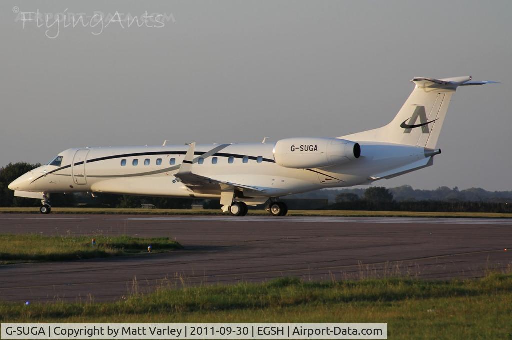 G-SUGA, 2010 Embraer EMB-135BJ Legacy 650 C/N 14501128, Seen departing EGSH.