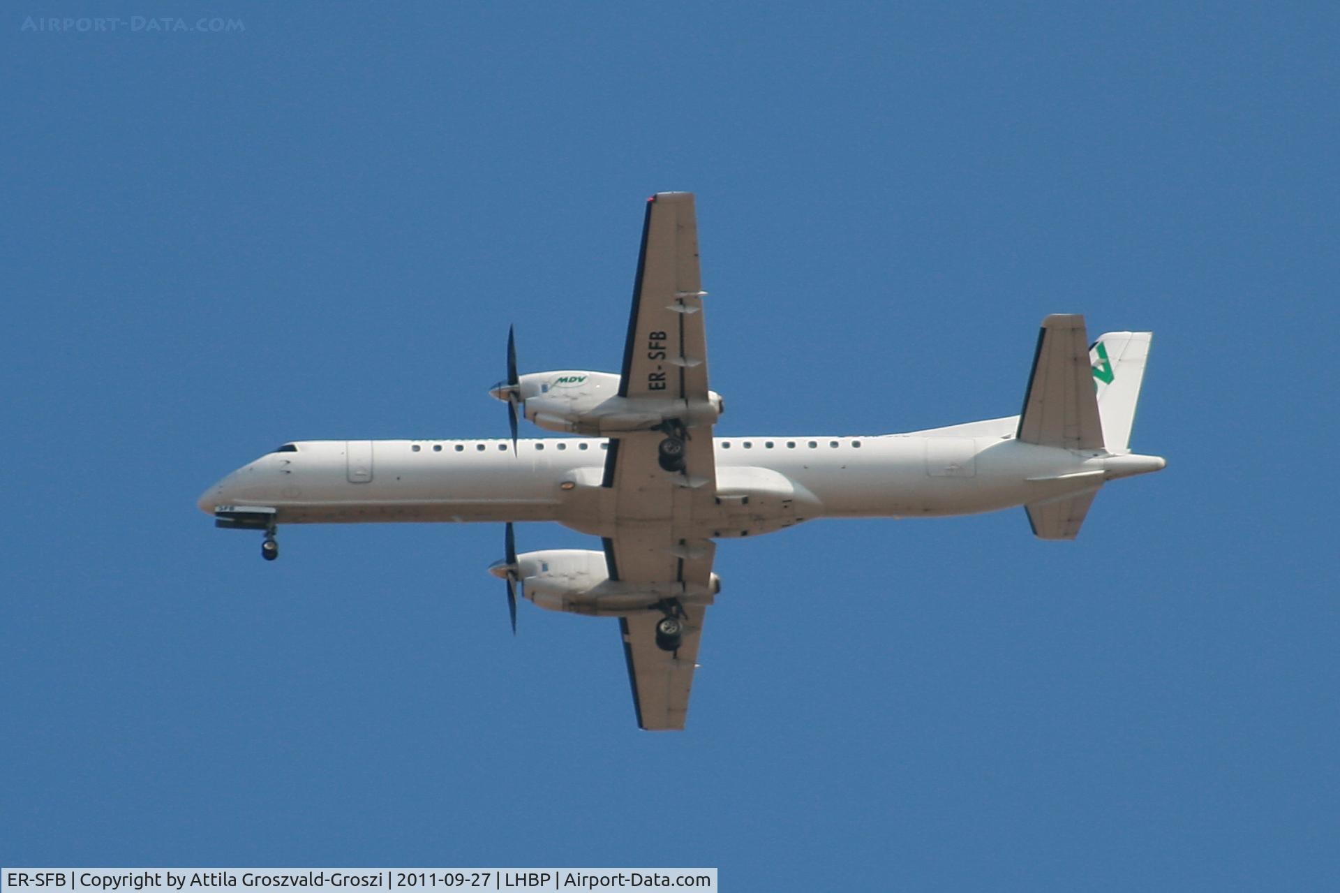 ER-SFB, 1995 Saab 2000 C/N 2000-022, Getting off direction Budapest Liszt Ferenc onto an International Airport, in Üllö city