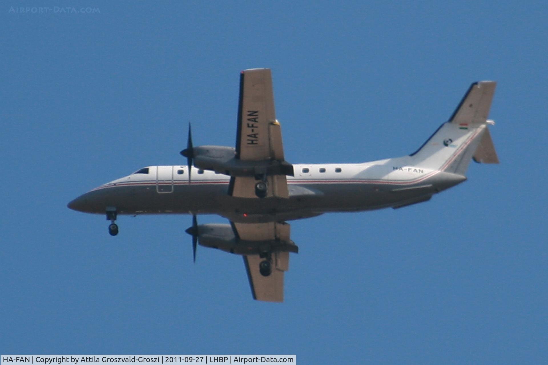 HA-FAN, 1988 Embraer EMB-120ER Brasilia C/N 120104, Getting off direction Budapest Liszt Ferenc onto an International Airport, in Üllö city