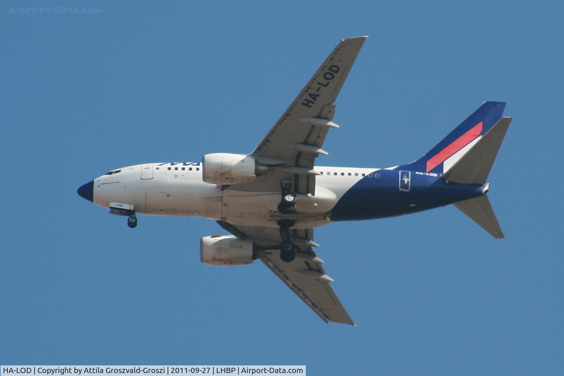 HA-LOD, 2003 Boeing 737-6Q8 C/N 28259, Getting off direction Budapest Liszt Ferenc onto an International Airport, in Üllö city