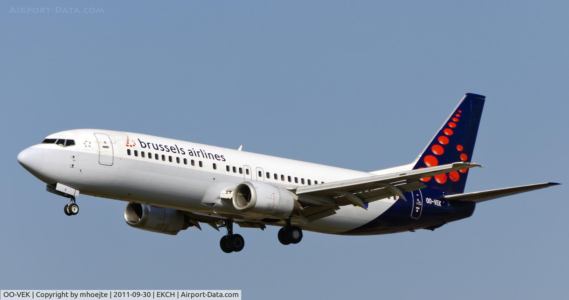 OO-VEK, 1989 Boeing 737-405 C/N 24270, Final Copenhagen Airport