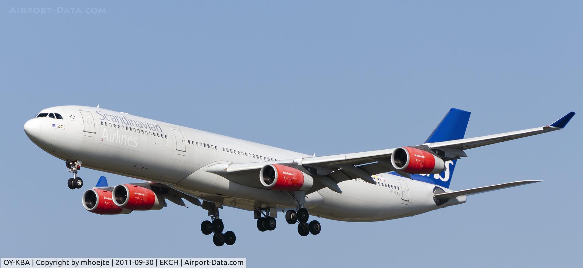 OY-KBA, 2001 Airbus A340-313X C/N 435, Final Copenhagen Airport