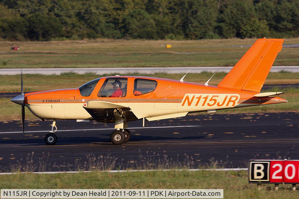 N115JR, Socata TB-10 Tobago C/N 937, Available for rent from Atlanta Air Flight Training here at PDK for $140/hr, N115JR is seen here on RWY 2L after landing.