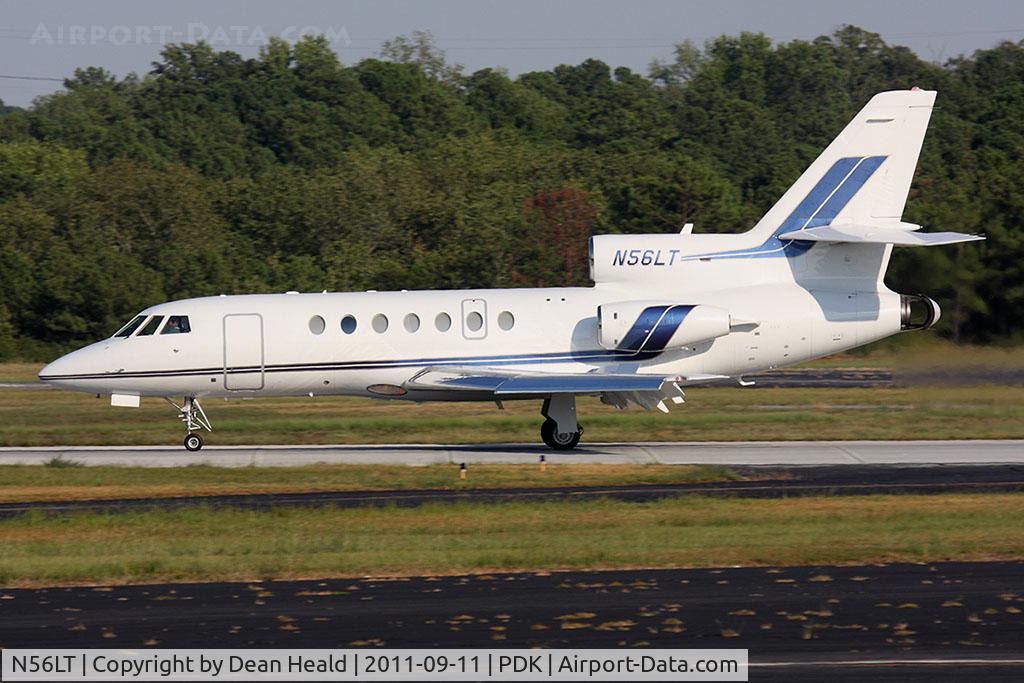 N56LT, 1980 Dassault Falcon 50 C/N 21, BTE Equipment LLC's 1980 Dassault Falcon 50 N56LT rolling out on RWY 2 after landing.