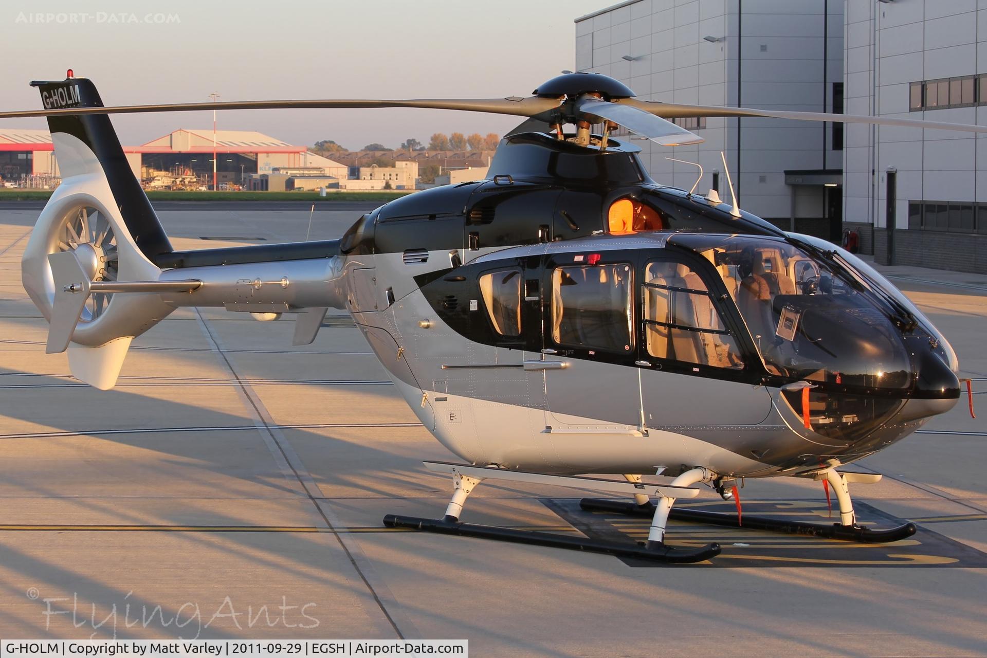 G-HOLM, 2007 Eurocopter EC-135T-2+ C/N 0574, Sat at Saxon Air in the evening sun.