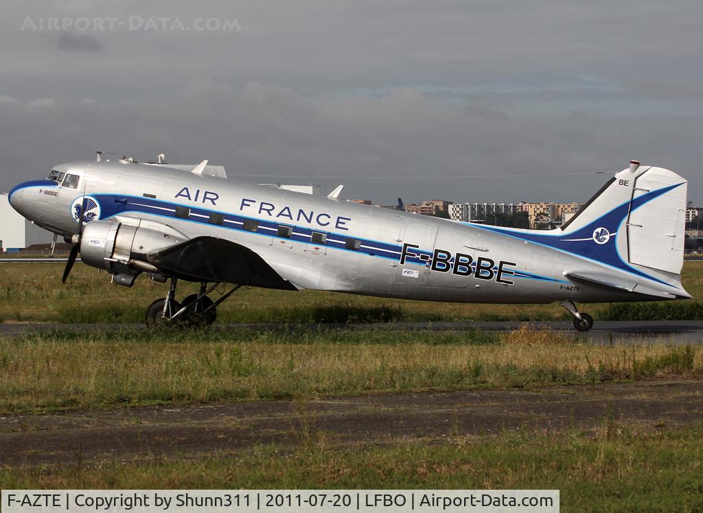 F-AZTE, 1943 Douglas C-47A-1-DL  Skytrain C/N 9172, Participant of the French Young Pilot Tour 2011... Additional 'FFA' stickers on engines and fuselage... Used as logistic aircraft...