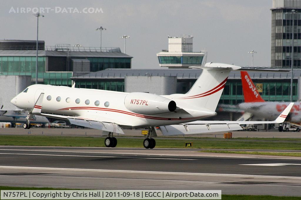 N757PL, 2009 Gulfstream Aerospace GV-SP (G550) C/N 5249, This may have some connection with the Glazier family that own Manchester United FC as it is always at EGCC when they play at home. It was also seen at Luton (EGGW) for the Champions League final in May 2011