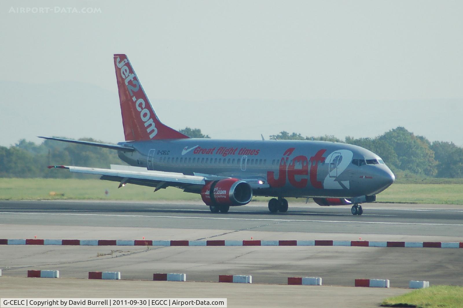 G-CELC, 1987 Boeing 737-33A C/N 23831, Jet2.com Boeing 737 Lands at Manchester Airport
