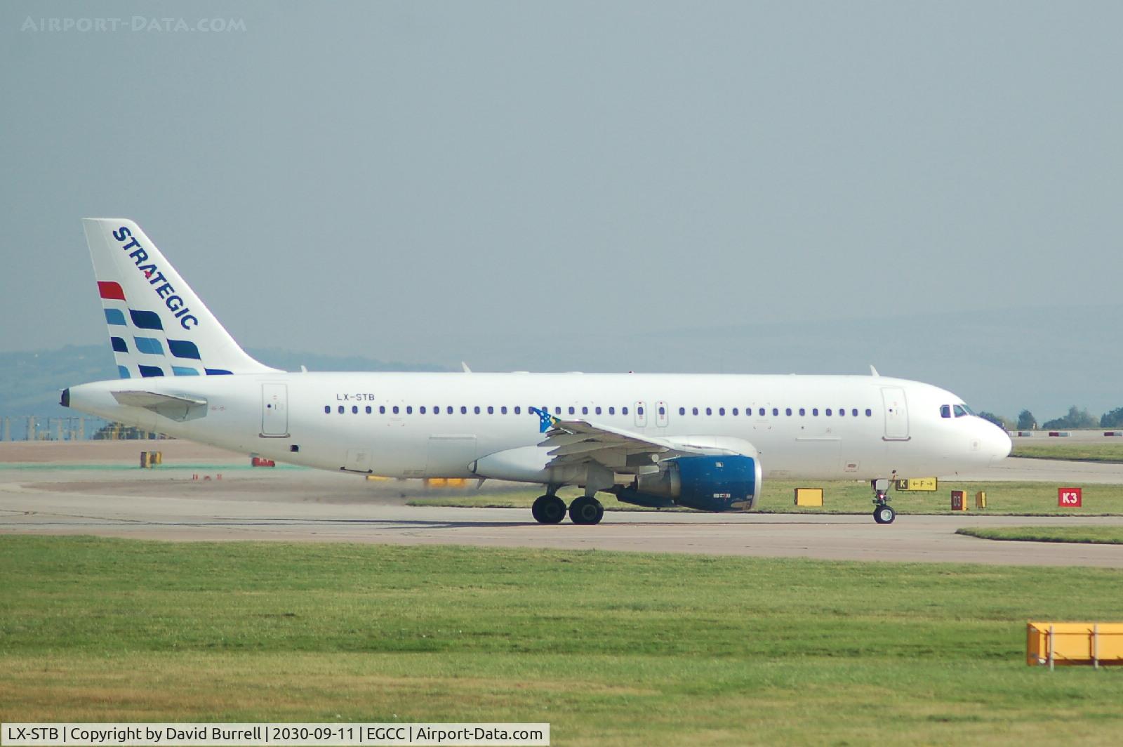 LX-STB, 1994 Airbus A320-212 C/N 436, Strategic Airbus A319 Taxiing at Manchester Airport