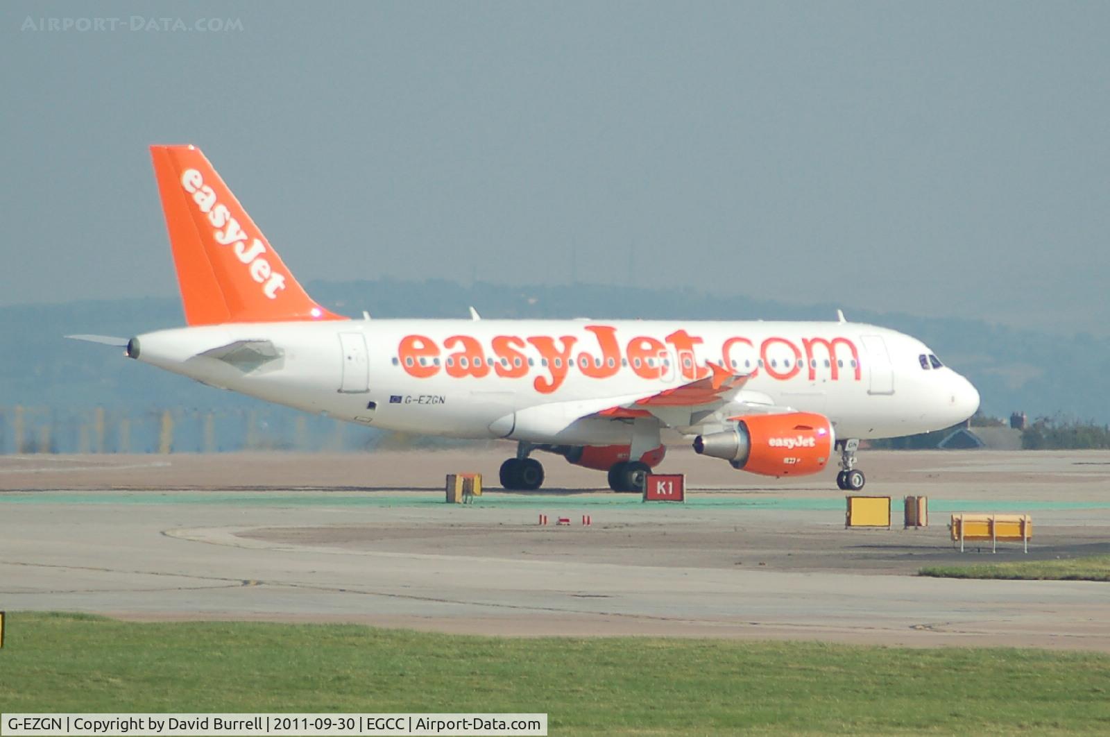 G-EZGN, 2011 Airbus A319-111 C/N 4781, Easyjet Airbus A319 taxiing at Manchester Airport
