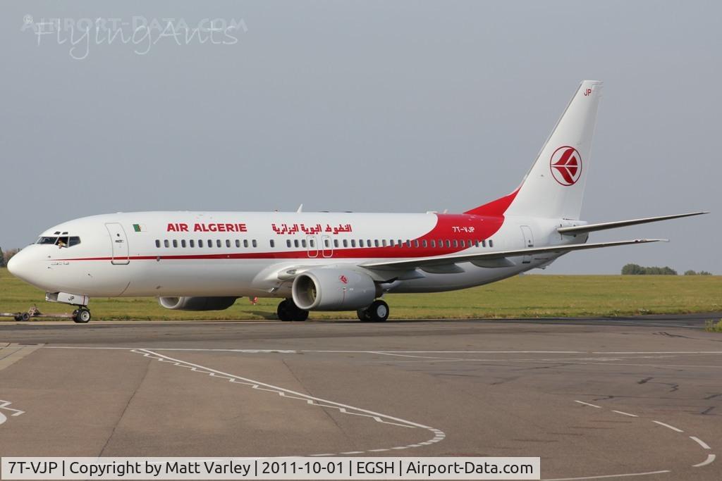 7T-VJP, 2001 Boeing 737-8D6 C/N 30208, Being towed from Air Livery in revised C/S.