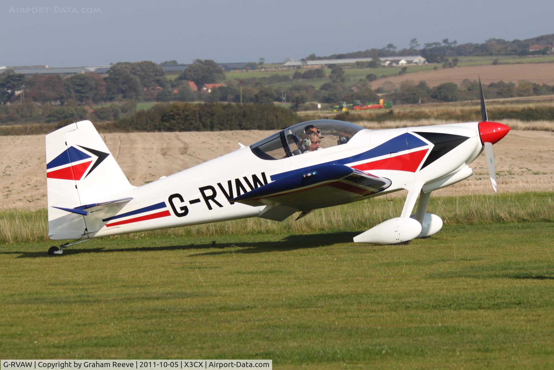 G-RVAW, 2000 Vans RV-6 C/N PFA 181-13234, Just landed at Northrepps.