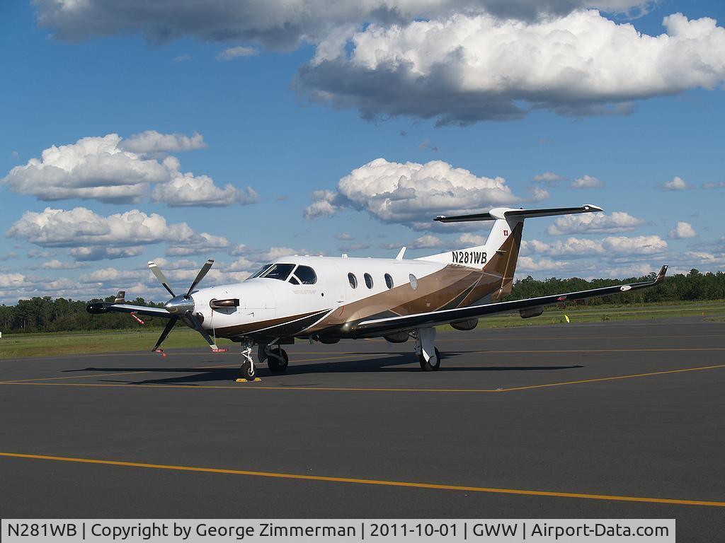 N281WB, 2003 Pilatus PC-12/45 C/N 483, Full Stop at Goldsboro-Wayne Municiple Airport