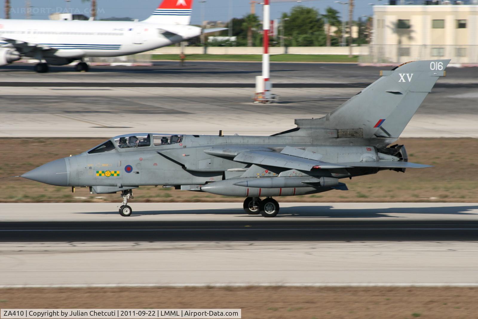 ZA410, 1983 Panavia Tornado GR.4 C/N 227/BT034/3109, Arrived in Malta for the Malta International Airshow 2011