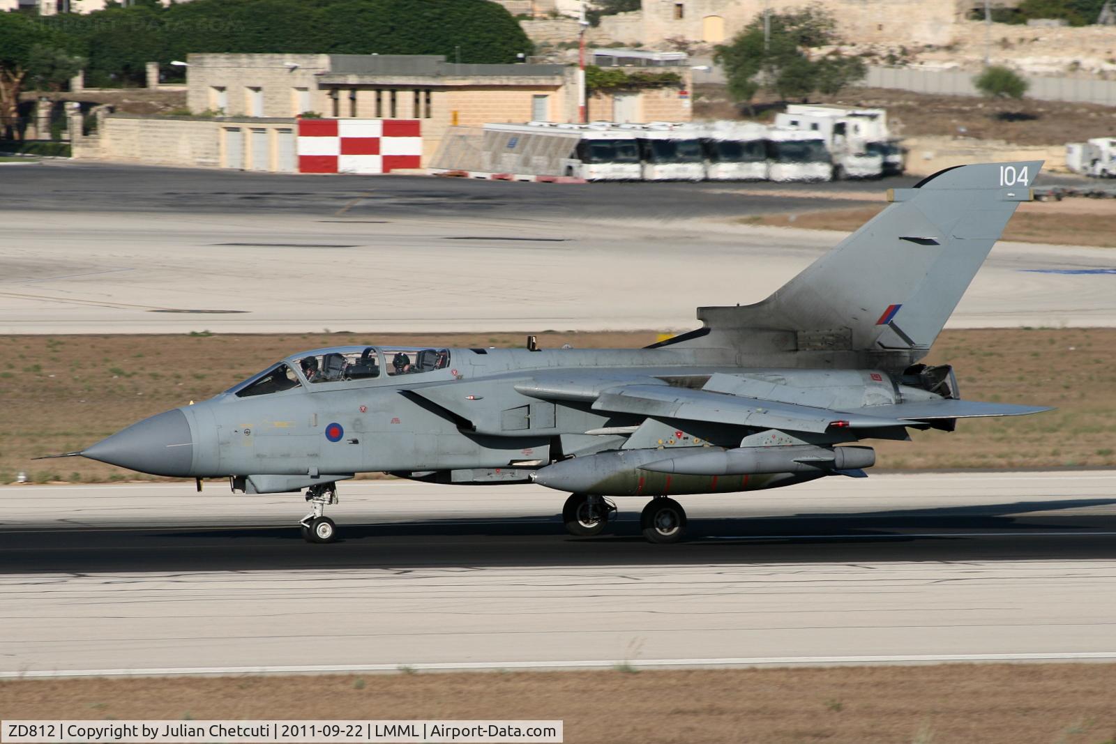 ZD812, 1985 Panavia Tornado GR.4 C/N 420/BT043/3192, Arrived in Malta for the Malta International Airshow 2011