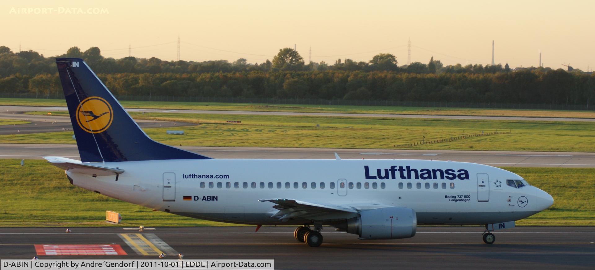 D-ABIN, 1991 Boeing 737-530 C/N 24938, Lufthansa, taxiing for departure at Düsseldorf Int´l (EDDL)